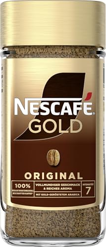 NESCAFÉ GOLD Original, löslicher Bohnenkaffee, Instant-Kaffee aus erlesenen Kaffeebohnen, koffeinhaltig, 1er Pack (1 x 200g) von NESCAFÉ