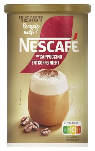 NESCAFÉ GOLD Typ Cappuccino Entkoffeiniert, Getränkepulver aus entkoffeiniertem löslichem Bohnenkaffee, vollmundig & aromatisch, koffeinfrei, 1er Pack (1 x 250g) von Nescafé