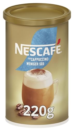 NESCAFÉ GOLD Typ Cappuccino Weniger Süß, Getränkepulver aus löslichem Bohnenkaffee, koffeinhaltig, 1er Pack (1 x 220g) von NESCAFÉ