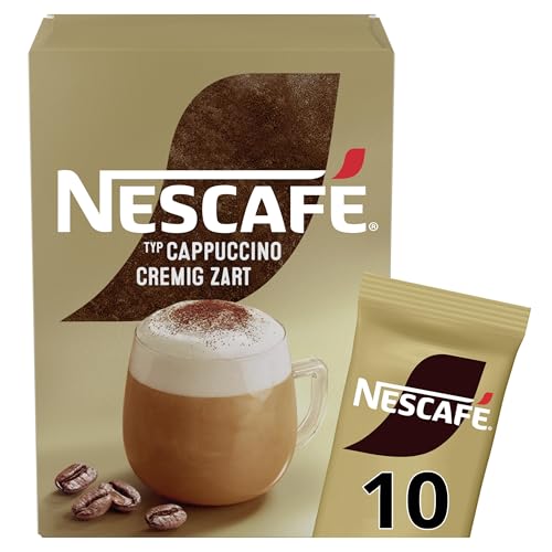 NESCAFÉ Gold Typ Cappuccino Cremig Zart, Getränkepulver aus löslichem Bohnenkaffee, portionsweiser Geschmack, koffeinhaltig, 1er Pack (1 x 10 Sticks à 14g) von Nescafé