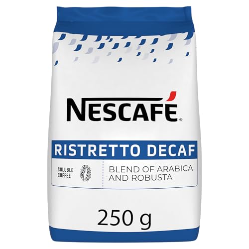 NESCAFÉ Ristretto Decaf, löslicher Kaffee mit stabiler Crema, entkoffeiniert, gefriergetrocknet, 1er Pack (1 x 250g Beutel) von NESCAFÉ