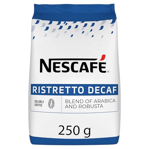 NESCAFÉ Ristretto Decaf, löslicher Kaffee mit stabiler Crema, entkoffeiniert, gefriergetrocknet, 1er Pack (1 x 250g Beutel) von NESTLÉ PROFESSIONAL