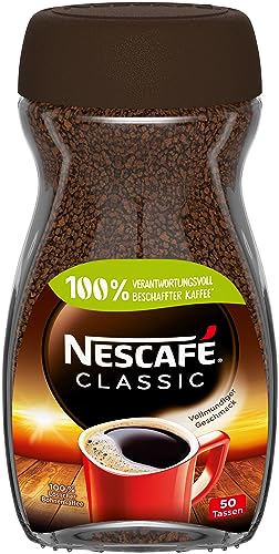 NESCAFÉ CLASSIC, löslicher Bohnenkaffee aus mitteldunkel gerösteten Kaffeebohnen, kräftiger Geschmack & intensives Aroma, koffeinhaltig, 1er Pack (1 x 100g) von NESCAFÉ