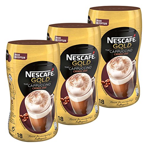 Nescafé Gold Typ Cappuccino, Cremig Zart, Löslicher Bohnenkaffee, Instantkaffee, Kaffee, Dose, 3 x 250 g, 12311730 von NESCAFÉ