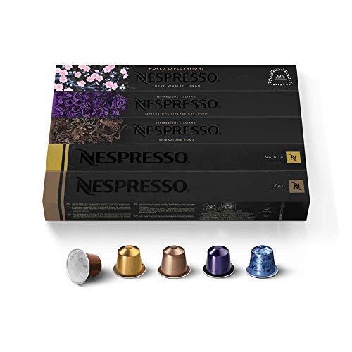 50 NESPRESSO COFFEE CAPSULES (10 x VOLLUTO, 10 x ROMA, 10 x COSI, 10 x VIVALTO LUNGO, 10 x ARPEGGIO) von Nespresso