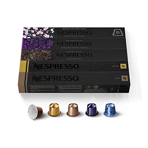 50 NESPRESSO COFFEE CAPSULES (10 x VOLLUTO, 10 x ROMA, 10 x COSI, 10 x VIVALTO LUNGO, 10 x ARPEGGIO) von NESPRESSO