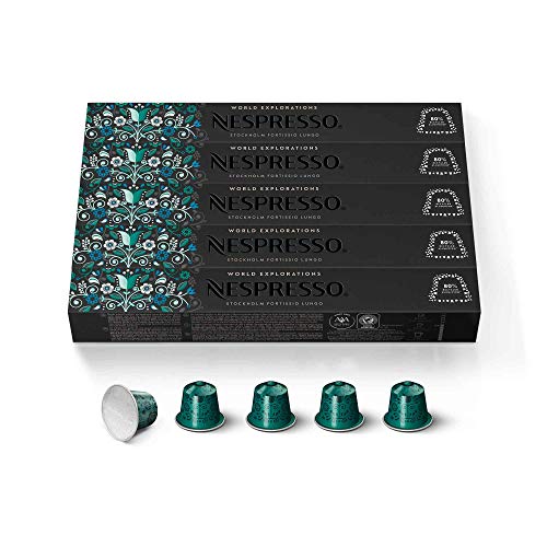 NESPRESSO ORIGINAL Stockholm Lungo, Dunkle Röstung, Kompatibel mit ORIGINAL Kaffeemaschinen, Kapsel Set aus 50 Kaffeekapseln NESPRESSO ORIGINAL Stockholm Lungo, Dunkle Röstung, Kompatibel mit ORIGINAL Kaffeemaschinen, Kapsel Set aus 50 Kaffeekapseln von Nespresso