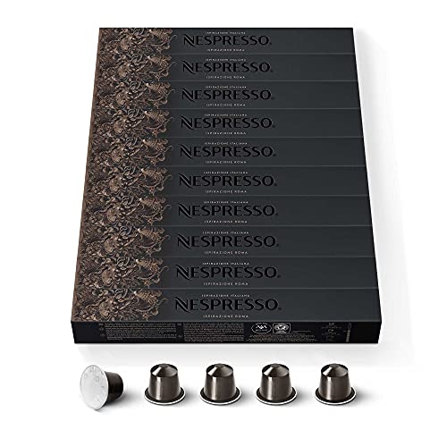 NESPRESSO ORIGINAL Ispirazione Roma, Mittlere Röstung, Kompatibel mit ORIGINAL Kapselmaschinen, Kapsel Set aus 100 Kaffeekapseln von Nespresso