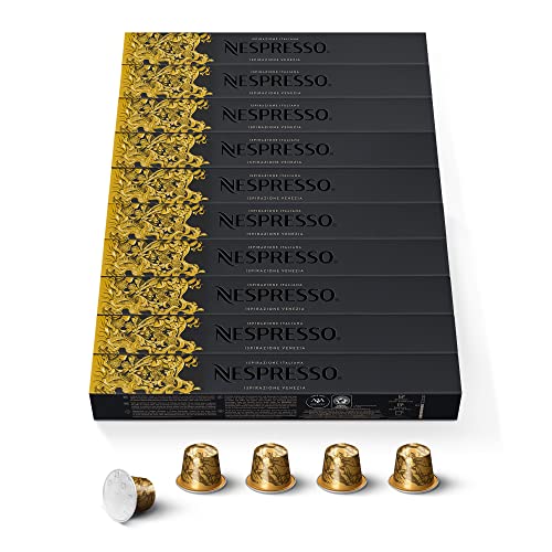 NESPRESSO ORIGINAL Ispirazione Venezia, Dunkle Röstung, Kompatibel mit ORIGINAL Kaffeemaschinen, Kapsel Set aus 100 Kaffeekapseln von Nespresso
