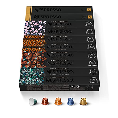 NESPRESSO ORIGINAL, Auswahl an Espresso und Lungo Kaffees, Helle bis dunklere Röstungen, Kompatibel mit ORIGINAL Kaffeemaschinen, Kapsel Set aus 100 Kaffeekapseln von Nespresso
