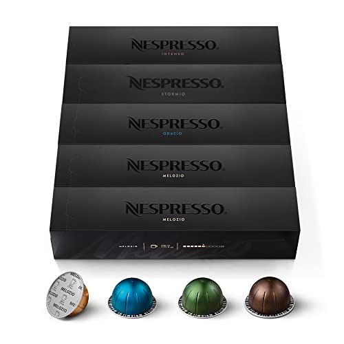 NESPRESSO VERTUO, Auswahl an Signature Kaffees (230ml), Mittlere bis dunklere Röstungen, Kompatibel mit VERTUO Kapselmaschinen, Kapsel Set aus 50 Kaffeekapseln von Nespresso