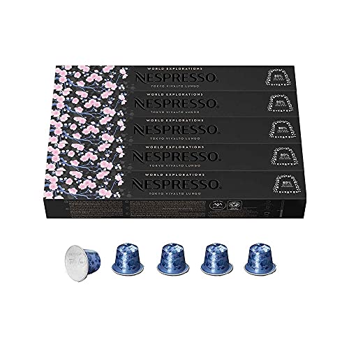NESPRESSO ORIGINAL Tokyo Vivalto Lungo, Mittlere Röstung, Kompatibel mit ORIGINAL Kaffeemaschinen, Kapsel Set aus 50 Kaffeekapseln von Nespresso