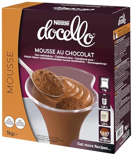 Nestlé docello Mousse au Chocolat mit Schokoladenstückchen, Dessertpulver, 1er Pack (1 x 1kg) von NESTLÉ PROFESSIONAL