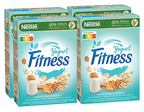 Nestlé Fitness Joghurt, Frühstückscerealien mit Vollkorn und teilweise Joghurtgeschmack, 4er Pack (4x350g) von NESTLE