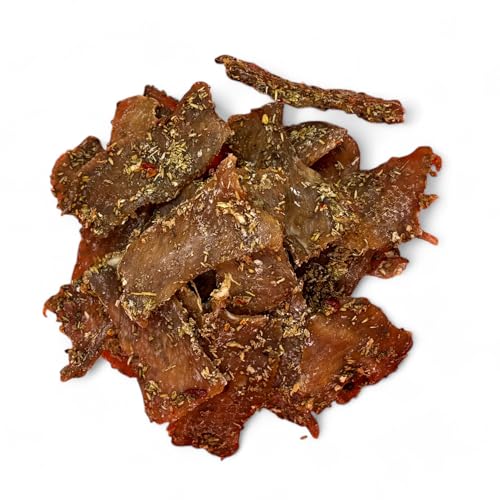 NEW BEER SNACK - Trockenfleisch Snacks - Jerky - Leckeres Knabbereartikel aus Schweinefleisch - Pork Jerky Geräuchert und Gewürzt - Fleisch Scheiben, Französischer Geschmack, 100 g NEW BEER SNACK - Trockenfleisch Snacks - Jerky - Leckeres Knabbereartikel aus Schweinefleisch - Pork Jerky Geräuchert und Gewürzt - Fleisch Scheiben, Französischer Geschmack, 100 g von NEW BEER SNACK