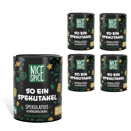 NICE SPICE Spekulatiusgewürz, 5 Dosen (5 x 45g), Gewürzmischung für festliche Leckereien, Backen, Geschenk für Backfans, Gewürzvorrat von NICE SPICE