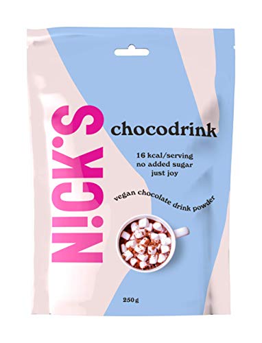 NICKS Chocodrink Heiße Schokolade ohne Zuckerzusatz, Hochwertige Kakao Trinkschokolade Keto, Vegan, Glutenfrei (35 Portionen | 250g) von N!CK'S