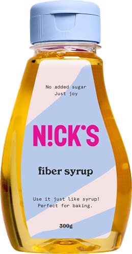 NICKS Fiber Sirup, ballaststoffreiche natürliche Keto Süßstoff ohne Zuckerzusatz, Glutenfrei, Low carb Vegane Zuckerersatz (300g) von N!CK'S