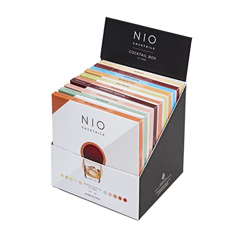 NIO Cocktails - Fertig gemixte Cocktails. Beliebteste Box mit 10 x 100ml Cocktail-Mischungen (Negroni, Cosmopolitan, Daiquiri, Margarita, Manhattan & mehr). Das perfekte Cocktail-Geschenkset von NIO Cocktails