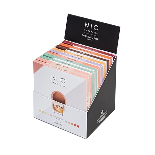 NIO Cocktails - Fertig gemixte Cocktails. Box mit bitteren und süßen Cocktails, 10 x 100ml Fertig-Cocktails (Negroni, Cosmopolitan, Old Fashioned und weitere). Das ideale Cocktail-Set zum Verschenken. von NIO Cocktails