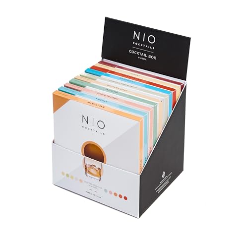 NIO Cocktails - Nach-dem-Abendessen- und Drink-zu-Hause-Box, 5 Vorgemischte, Trinkfertige Drinks zu Jeweils 10 cl (Sidecar, Whiskey Sour, Tommy's Margarita, Daiquiri, Manhattan), 50 cl von NIO Cocktails