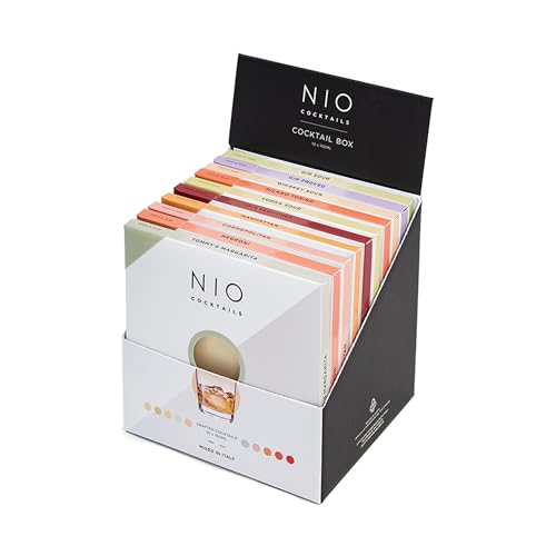 NIO Cocktails - Verkostung Gemischt Drinks, 10 Drinks 10 cl (Negroni, Manhattan, Cosmopolitan, Gin Sour, Boulevardier, Whiskey Sour, Milano Torino, Tommy's Margarita, Vodka Sour, Gin Proved), 100 cl von NIO Cocktails