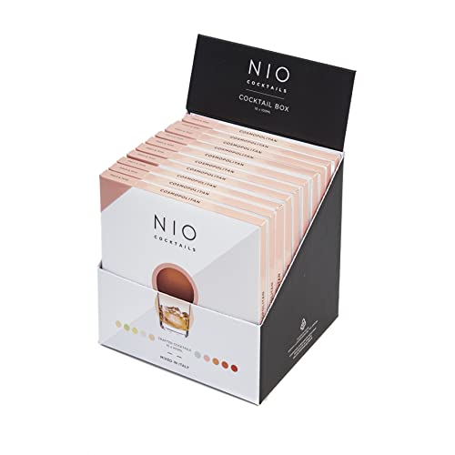 NIO Cocktails - Vorgemischter, Trinkfertiger Cosmopolitan, Box mit 10 Cosmopolitan-Drinks zu Jeweils 10 cl (Vodka Ketel One, Cointreau, Toschi Heidelbeersirup, Bio-Zitronensäure, 22% VOL.), 100cl von NIO Cocktails