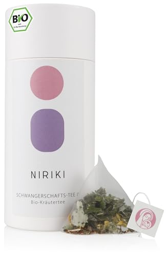 BIO Schwangerschafts-Tee 3 – Himbeerblätter Mischung für die Geburtsvorbereitung, für die letzten 4 SSW – NIRIKI Manufakturqualität aus Bayern, 30 Pyramidenbeutel von NIRIKI