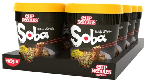 Nissin Cup Noodles Soba Cup – Classic, 8er Pack, Wok Style Instant-Nudeln japanischer Art mit Yakisoba-Sauce und Gemüse, schnell im Becher zubereitet, asiatisches Essen (8 x 90 g) von Soba