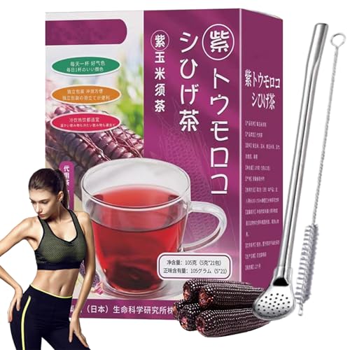 Purple Corn Silk Tea, Highly Popular In Japan Detoxifying and Nourishing Purple Corn Husk Tea, Mulberry Rose Corn Husk Tea Bags, Slimming Detox Flower Tea (1PC) von NNBWLMAEE