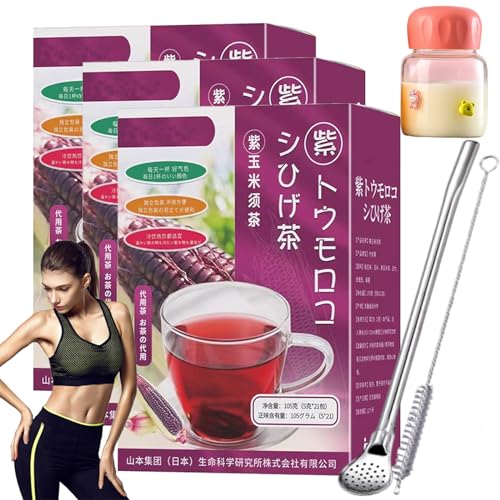 Purple Corn Silk Tea, Highly Popular In Japan Detoxifying and Nourishing Purple Corn Husk Tea, Mulberry Rose Corn Husk Tea Bags, Slimming Detox Flower Tea (3PCS) von NNBWLMAEE