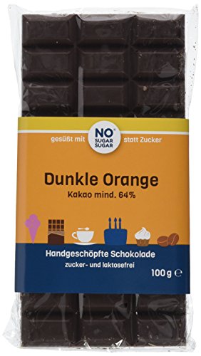 NO SUGAR SUGAR Dunkle Orange Schokolade vom Konditor, zuckerfrei, 11er Pack (11 x 100 g) von NO SUGAR SUGAR
