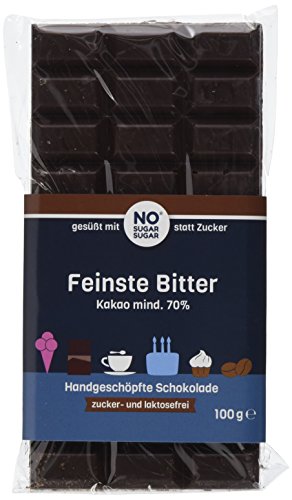 NO SUGAR SUGAR Feinste Bitter Schokolade vom Konditor, zuckerfrei, 11er Pack (11 x 100 g) von NO SUGAR SUGAR