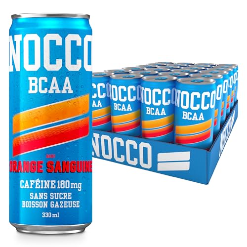 NOCCO Energiegetränk mit Blutorange, 180 mg, Koffein, 24 x 330 ml, Energiegetränke, ohne Zucker BCAA (Blood Orange Del Sol) von NOCCO
