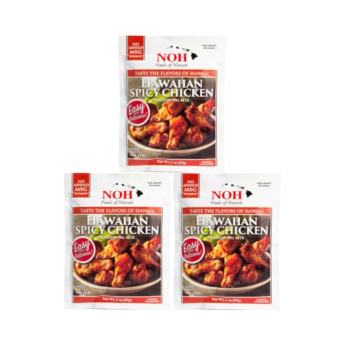 NOH Foods of Hawaii Gewürzpakete, 42,5 ml, 3 Stück. Schmecken Sie den Geschmack von Hawaii mit jeder einzigartigen und berühmten Mahlzeit (Hawaiian Spicy Chicken) von Noh