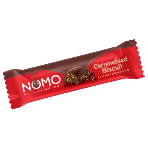 NOMO Caramelised Biscuit Bar Riegel | 24 x 34 g | VEGANE Schokolade für Alle | LAKTOSEFREI, GLUTENFREI, EIFREI, NUSSFREI | Allergiker geeignet | NO MISSING OUT von NOMO