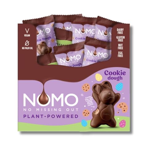 NOMO Cookie Dough Hasen - 25x 25g - Keksteig-Füllung - VEGAN - LAKTOSEFREI, GLUTENFREI, EIFREI, NUSSFREI - für Allergiker - zertifizierter Kakao - vegane Schokoladenalternative von NOMO