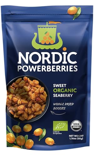 Nordic Dried Seaberry Organic | 100% Natural & Organic Sea Buckthorn Berries | Rich in Antioxidants & Omega Fatty Acids, 50g Nordic Dried Seaberry Organic | 100% Natural & Organic Sea Buckthorn Berries | Rich in Antioxidants & Omega Fatty Acids, 50g von NORDIC POWERBERRIES