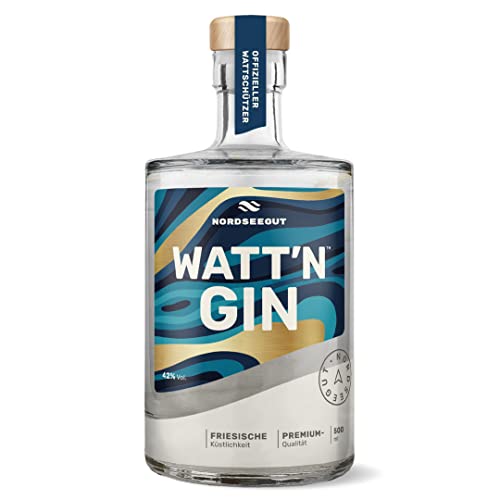 NORDSEEGUT WATT`N GIN 0.5L - Nordsee Premium Dry Gin 42% Vol. I vegan mit handverlesenen Zutaten wie Hagebutte, Lavendel und fruchtiger Orange I Hamburger Gin von NORDSEEGUT