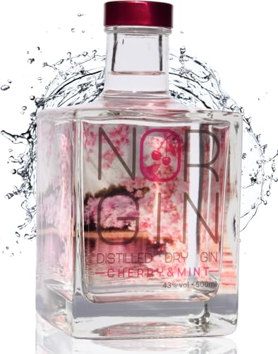 NORGIN Cherry Mint Dry Gin | Premium Gin mit 18 ausgewählten Botanicals | Fruchtig frischer Gin mit Kirsche und Minze | Feinster Gin von der Norddeutschen Küste | 500 ml exklusiver Distilled Gin NORGIN Cherry Mint Dry Gin | Premium Gin mit 18 ausgewählten Botanicals | Fruchtig frischer Gin mit Kirsche und Minze | Feinster Gin von der Norddeutschen Küste | 500 ml exklusiver Distilled Gin von NORGIN