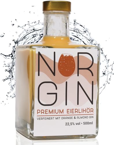 NORGIN Eierlikör | Premium Eierlikör mit Gin | Himmlisch cremiger Eierlokör mit Orange-Marzipan Geschmack | Feinster Eierlikör von der Norddeutschen Küste | 500 ml exklusiver Eierlikör NORGIN Eierlikör | Premium Eierlikör mit Gin | Himmlisch cremiger Eierlokör mit Orange-Marzipan Geschmack | Feinster Eierlikör von der Norddeutschen Küste | 500 ml exklusiver Eierlikör von NORGIN