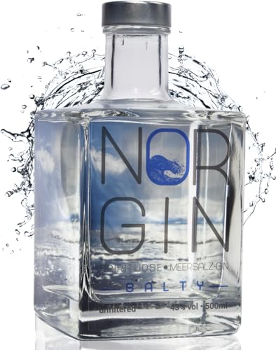 NORGIN Salty | Premium Gin mit 18 ausgewählten Botanicals | Nordisch salziger Gin mit Queller | Feinster Gin von der Norddeutschen Küste | 500 ml exklusiver Meersalz Gin NORGIN Salty | Premium Gin mit 18 ausgewählten Botanicals | Nordisch salziger Gin mit Queller | Feinster Gin von der Norddeutschen Küste | 500 ml exklusiver Meersalz Gin von NORGIN