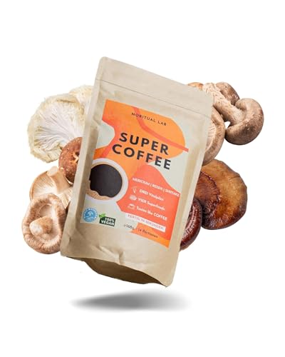 SuperCoffee - Mushroom Coffee mit Lions Mane, Reishi & MCT Pulver - 3 Vitalpilze & 4 Superfoods - 100% Natürlich & Vegan - Made in Germany - 168g SuperCoffee - Mushroom Coffee mit Lions Mane, Reishi & MCT Pulver - 3 Vitalpilze & 4 Superfoods - 100% Natürlich & Vegan - Made in Germany - 168g von NORITUAL LAB