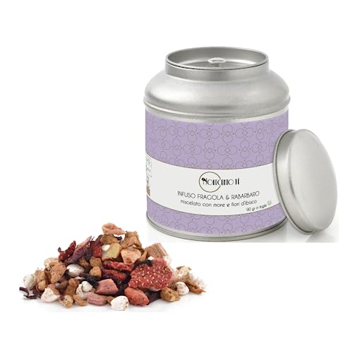 Novecento Tè® | Erdbeer- und Rhabarberblattaufguss - 90 Gr | Erdbeer-, Rhabarber-, Hibiskus-Kräutertee | Beerenmischung mit losem Rhabarber in Metalldose Novecento Tè® | Erdbeer- und Rhabarberblattaufguss - 90 Gr | Erdbeer-, Rhabarber-, Hibiskus-Kräutertee | Beerenmischung mit losem Rhabarber in Metalldose von NOVECENTO TE'