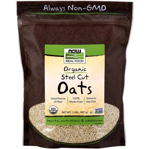 Now Foods, Organic Steel Cut Oats (Bio-Hafer, stahlgeschnitten), Hafergrütze, 907g, Laborgeprüft, Sojafrei, Vegan, Ohne Gentechnik von NOW