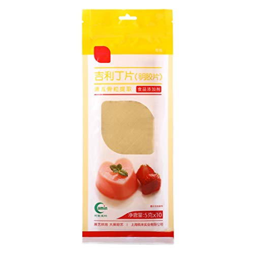 NOWON 10 große Blätter Halal Silver Leaf Gelatine Beef Gelatineblätter für Desser Mix NOWON 10 große Blätter Halal Silver Leaf Gelatine Beef Gelatineblätter für Desser Mix von NOWON