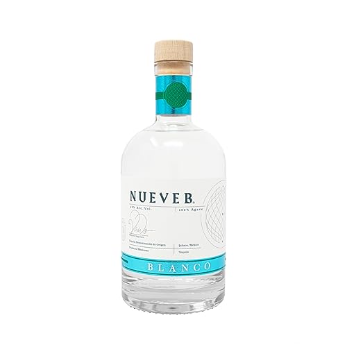 NUEVE B Blanco Premium Tequila aus 100% Agave | Handgefertigt in Limitierte Auflage | 38% vol. 0,7l Flasche NUEVE B Blanco Premium Tequila aus 100% Agave | Handgefertigt in Limitierte Auflage | 38% vol. 0,7l Flasche von NUEVE B