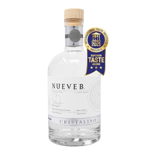 NUEVE B Cristalino Premium Tequila aus 100% Agave |Gewinner des Superior Taste Award | Handgefertigt in Limitierte Auflage | 38% vol. 0,7l Flasche NUEVE B Cristalino Premium Tequila aus 100% Agave |Gewinner des Superior Taste Award | Handgefertigt in Limitierte Auflage | 38% vol. 0,7l Flasche von NUEVE B