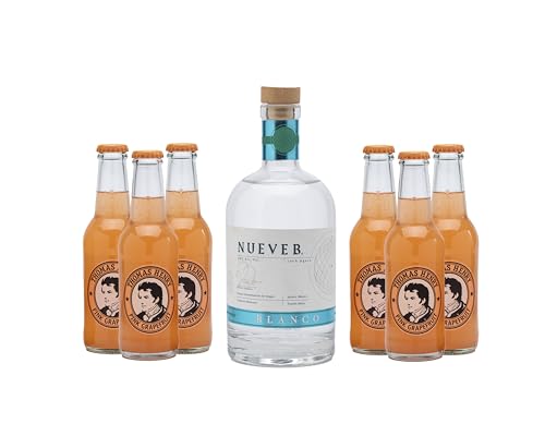 Tequila Nueve B Paloma Set - Tequila Nueve B Blanco & 6 Flaschen Thomas Henry Pink Grapefruit Limonade (Bundle) von NUEVE B
