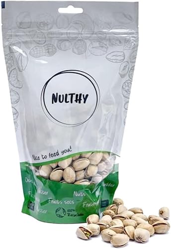 NULTHY – 1kg geröstete und gesalzene Pistazien in der Schale – natürliche Nüsse – Herkunft Spanien – glutenfrei – konventioneller Anbau – vegan von NULTHY